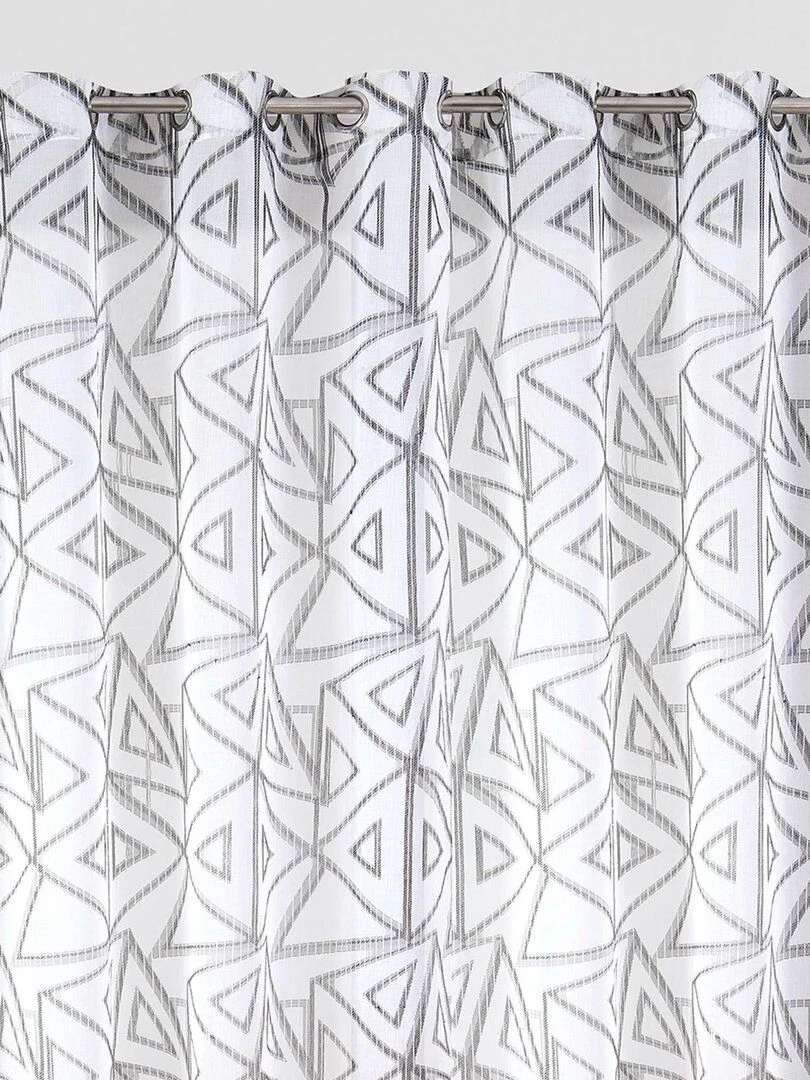 Paire de voilages aux motifs triangles Noir