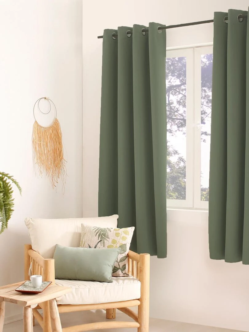 Rideau thermique en microfibre doublée   Vert