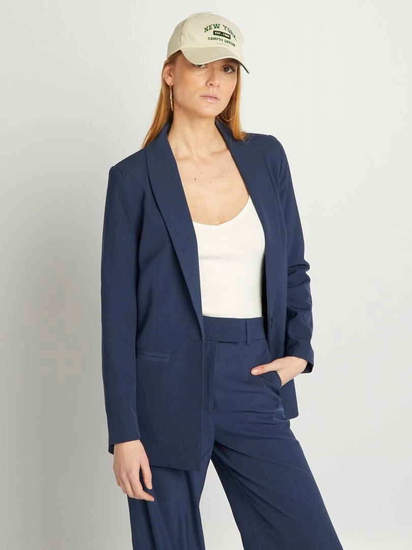Veste de tailleur cintrée   Bleu nuit