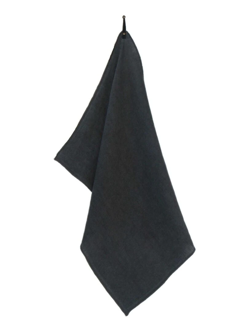 Torchon de cuisine en lin gris anthracite