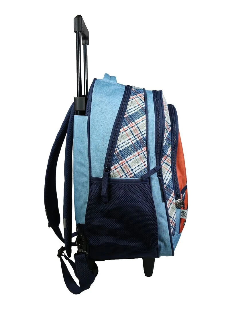 BAGTROTTER Sac à dos à roulettes Poivre Blanc Robots Orange   Orange