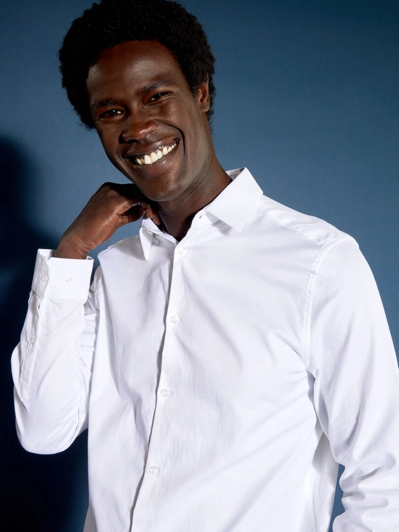 Chemise droite unie blanc