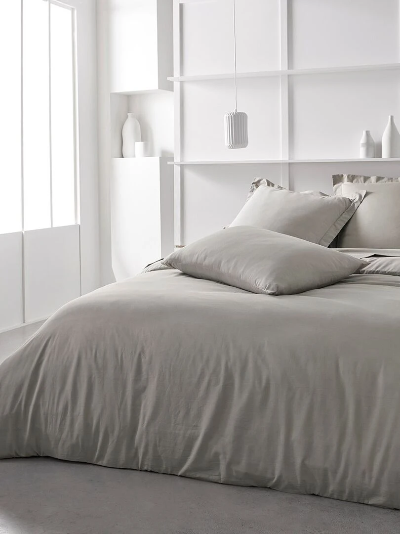 Drap housse 2 personnes uni 'ESSENTIAL' 'TODAY' Beige