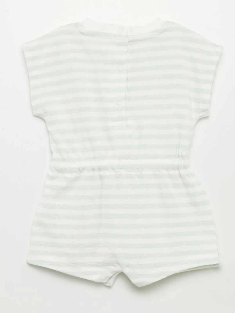 Barboteuse en french terry 'Disney'   Bleu ciel