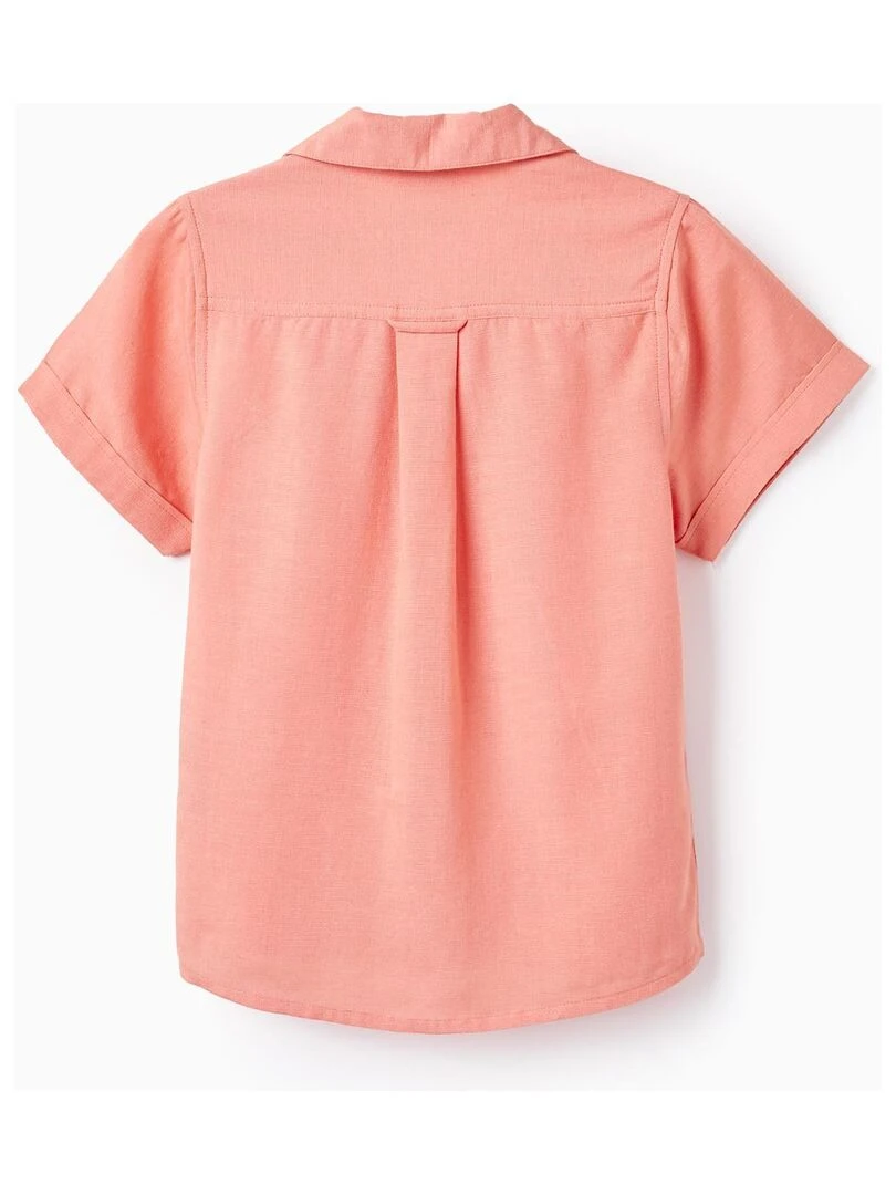 Chemise à Manches Courtes en Lin pour Garçon manches courtes Rose
