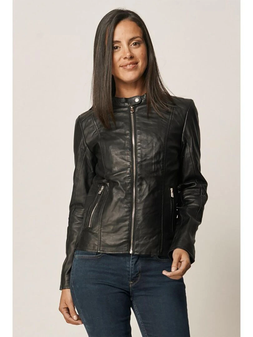Lee Cooper Veste manches longues cuir regular fit BEVERLY Noir