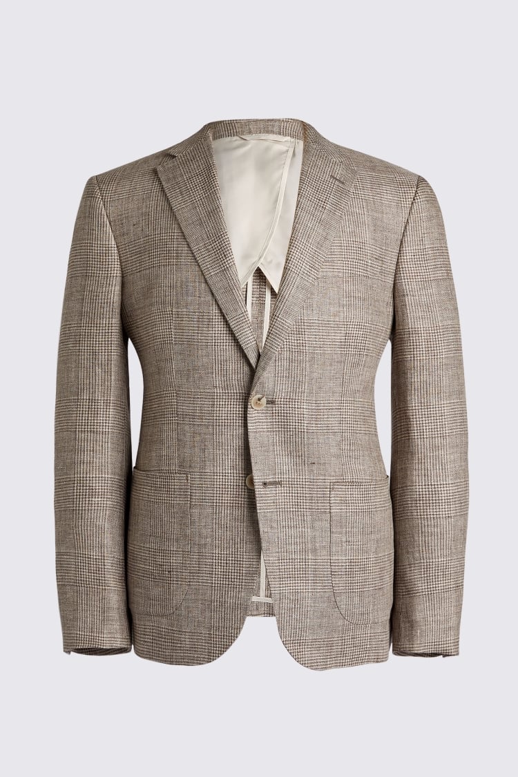 Italian Tailored Fit Off White Check Jacket    Buy Online at Moss