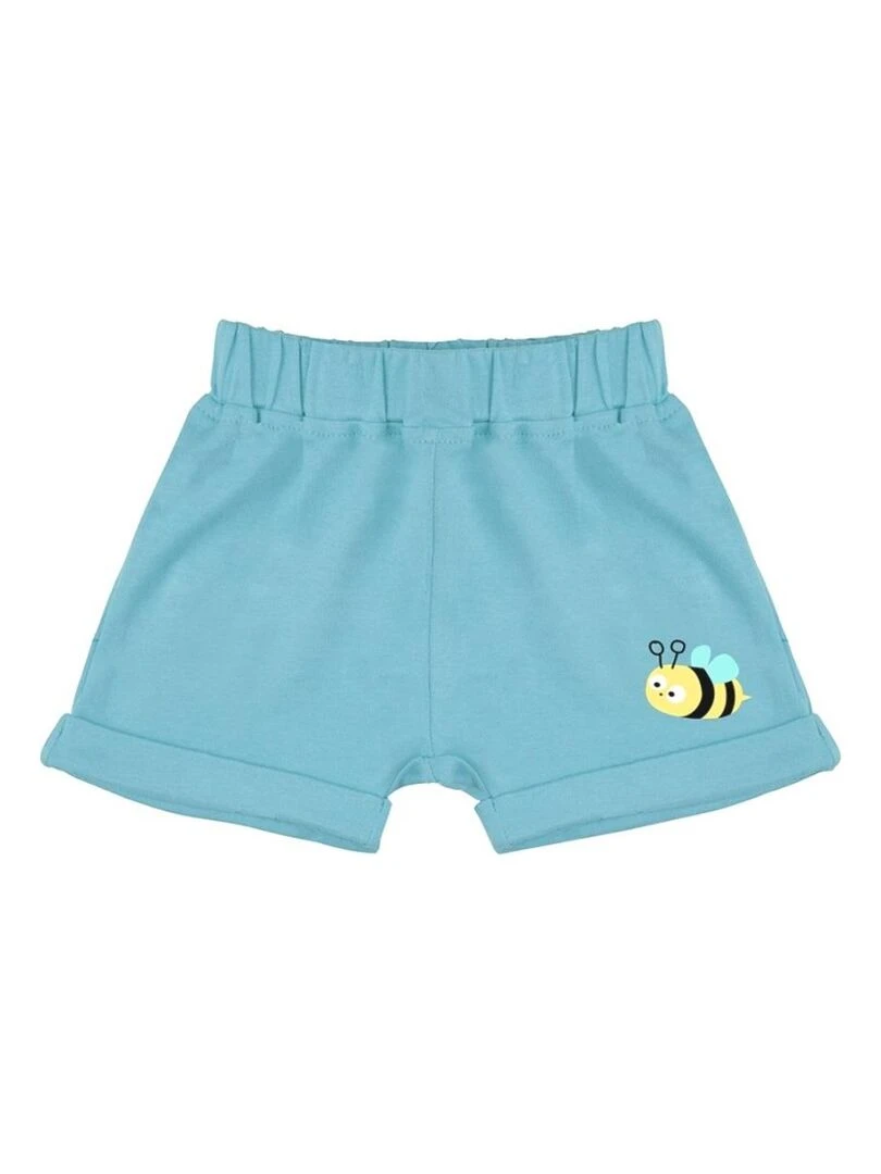Short Bébé Bleu en Coton Bio Bleu