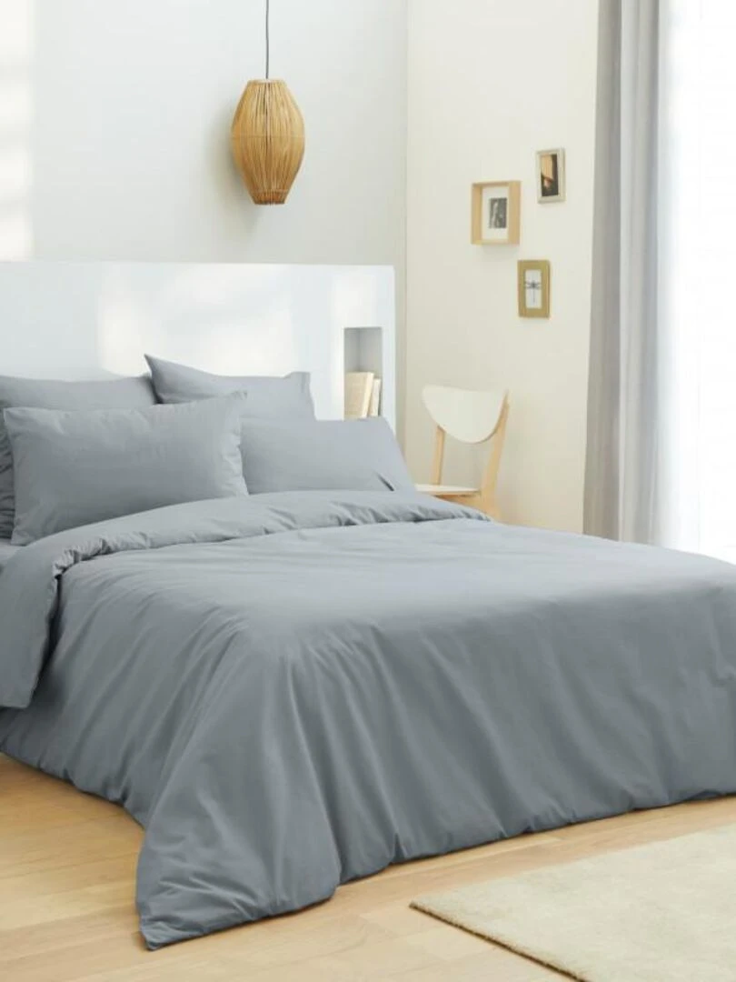 Housse De Couette Gris Clair 260 X 240 Cm / 100% Coton / 57 Fils/cm² Pour Lit 2 Places "king Size"   Gris