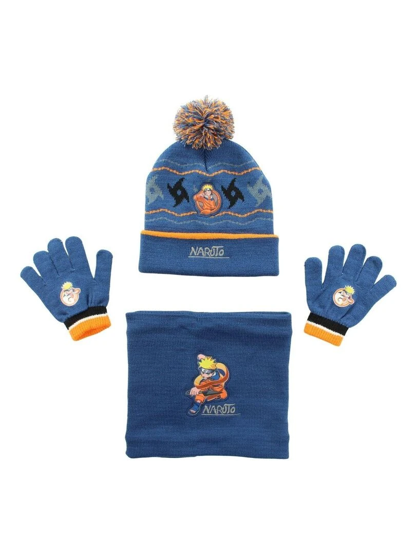 Disney Bonnet gant snood garçon Imprimé Naruto Bleu marine