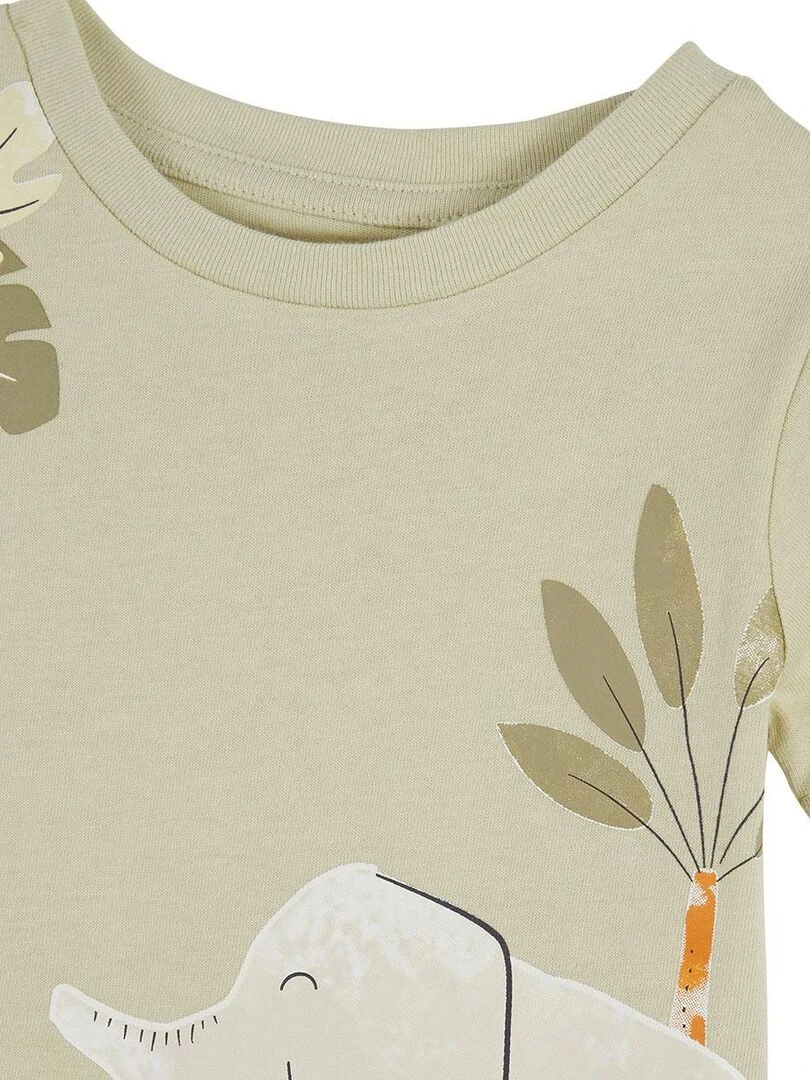 Pyjama enfant manches courtes vert Zagora   Vert