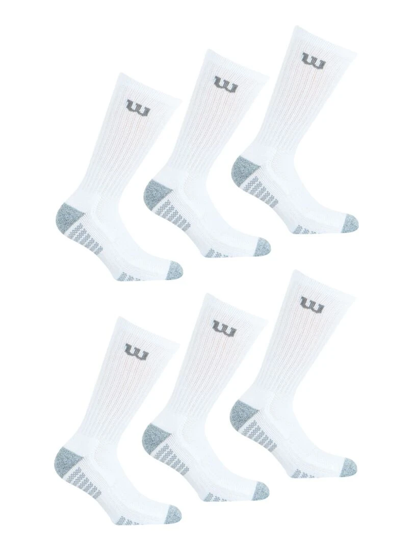 LOT DE 6 PAIRES DE CHAUSSETTES WILSON BLANC Blanc
