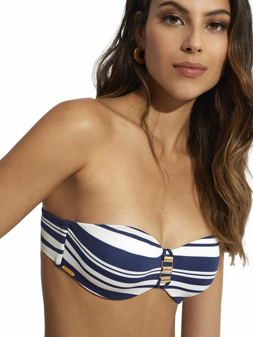 Haut maillot de bain bandeau Mykonos Bleu marine