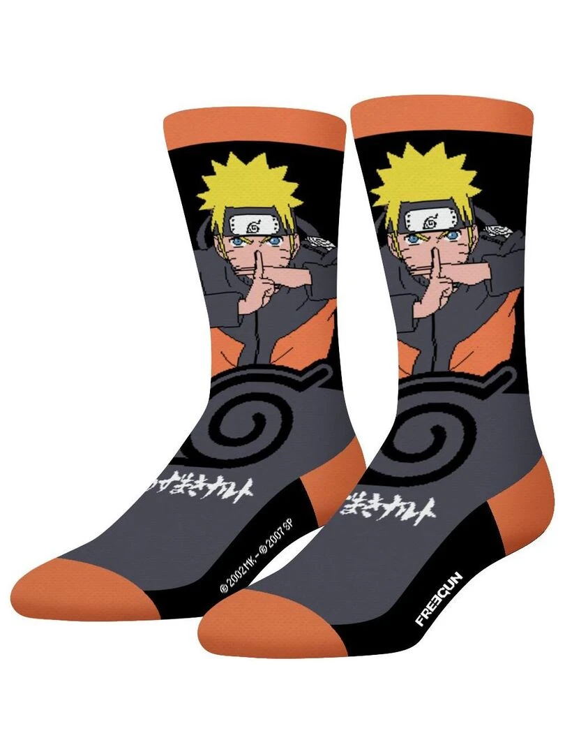 Lot de 4 paires de chaussettes homme Naruto Shippuden Freegun Noir