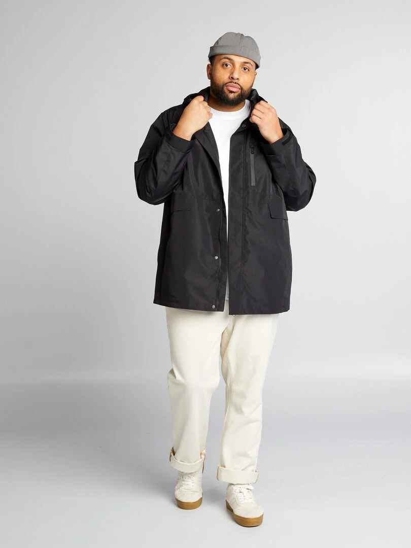 Parka courte à capuche   noir