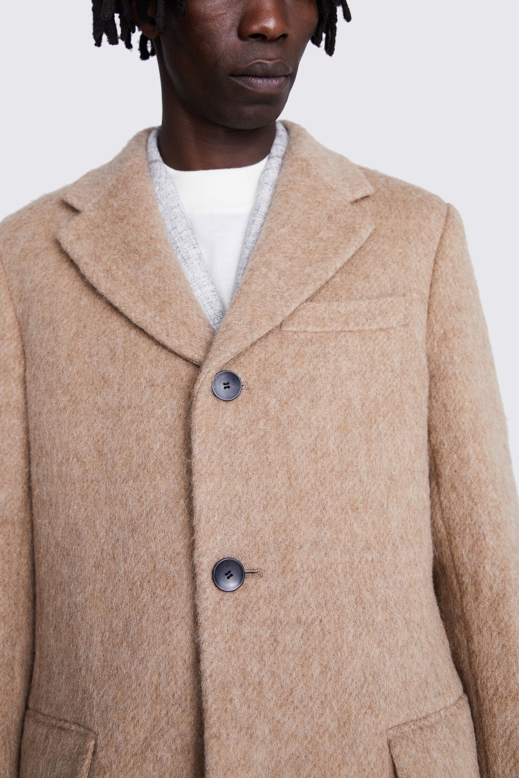 Camel Wool Cashmere Blend Overcoat   Buy Online at Moss