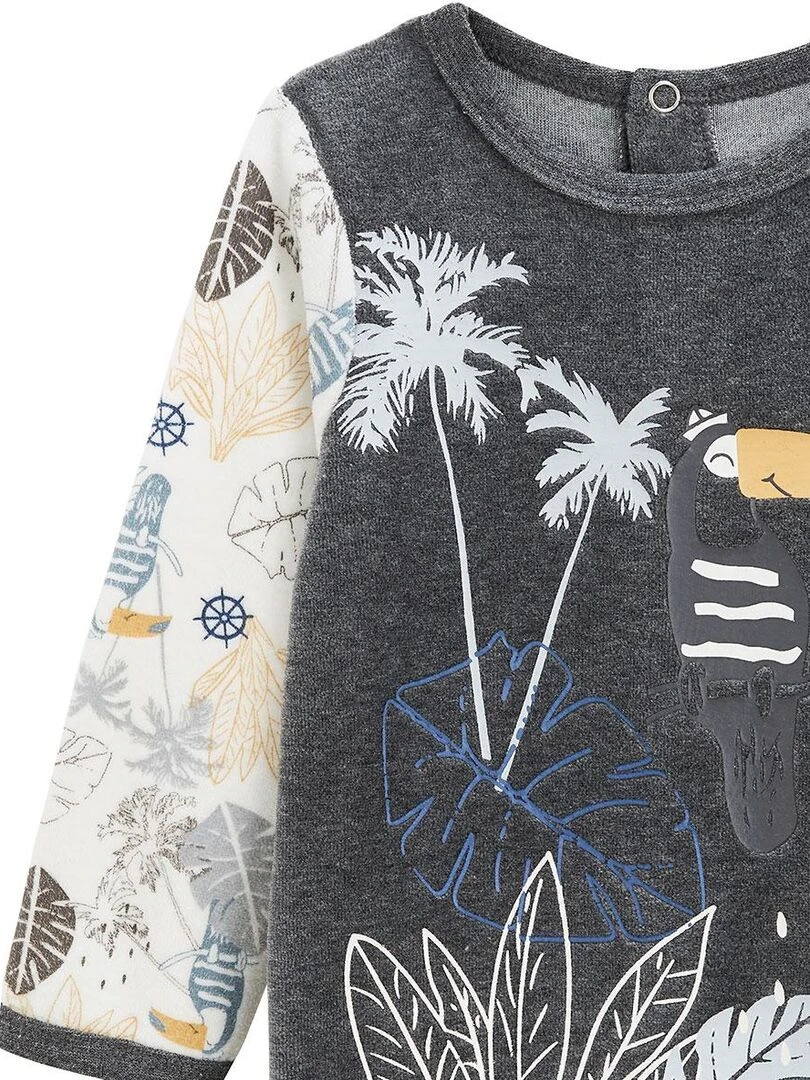 Pyjama bébé en velours Touctouc   Gris Gris