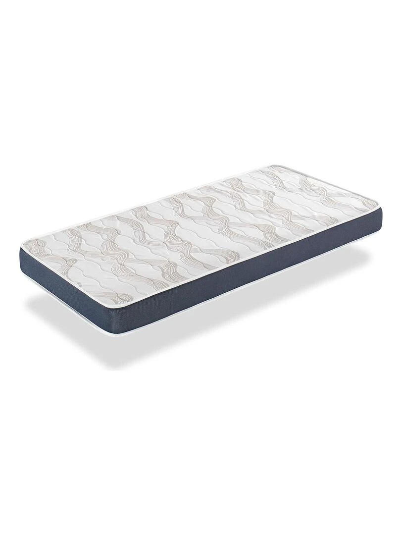 Matelas bébé BABY BLEU épaisseur 14 CM Noyau perforé et respirante Blanc Bleu
