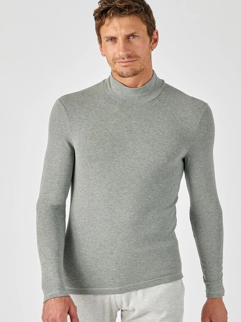 T shirt col montant Thermolactyl Sensitive Damart Gris chiné