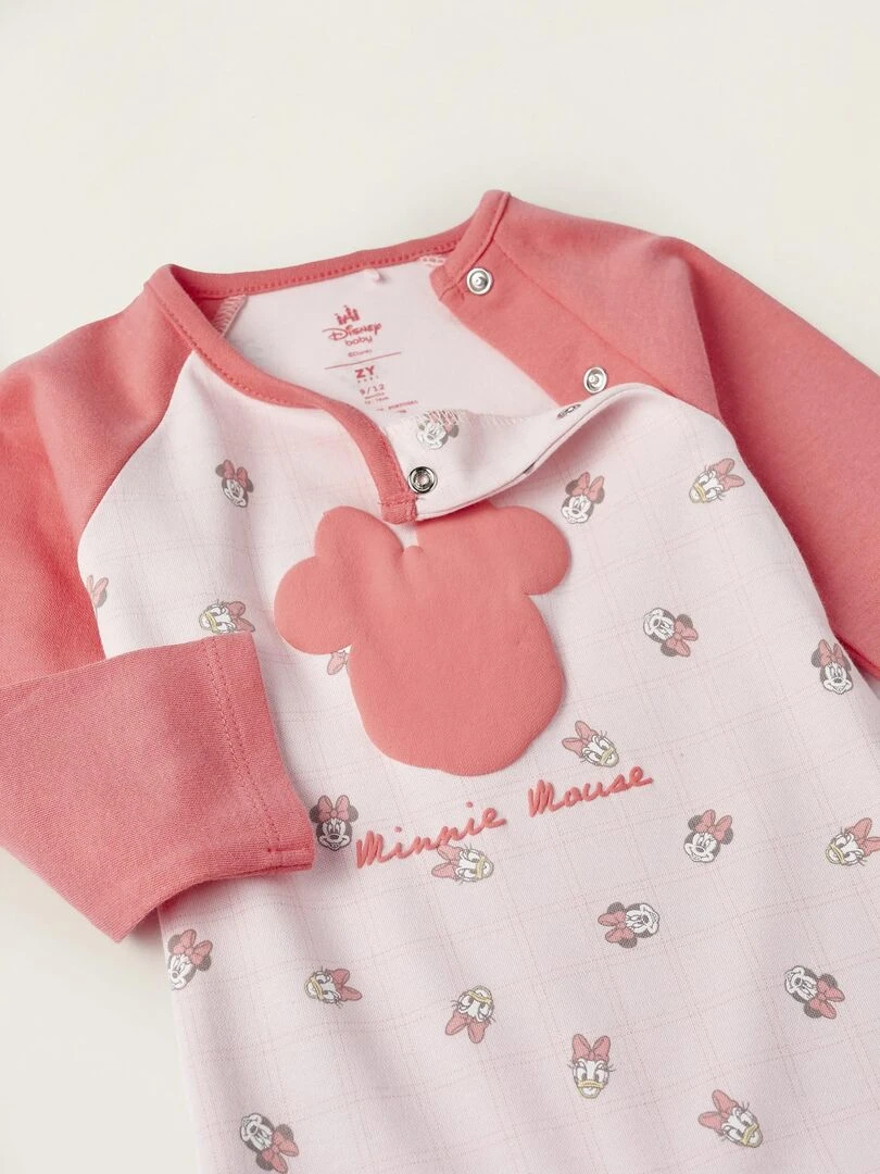 Grenouillère En Coton Pour Nouveau Née 'Minnie & Daisy'  DISNEY CLASSICS   Rose clair
