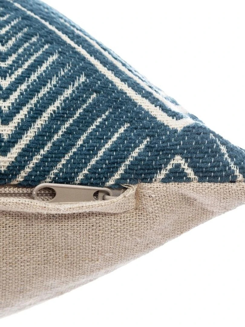 Housse de coussin chenille Géométrique bleu 40x40 cm   Bleu