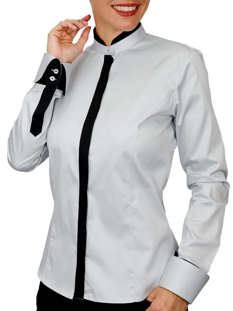 Chemise col mao DORALEEN   Gris