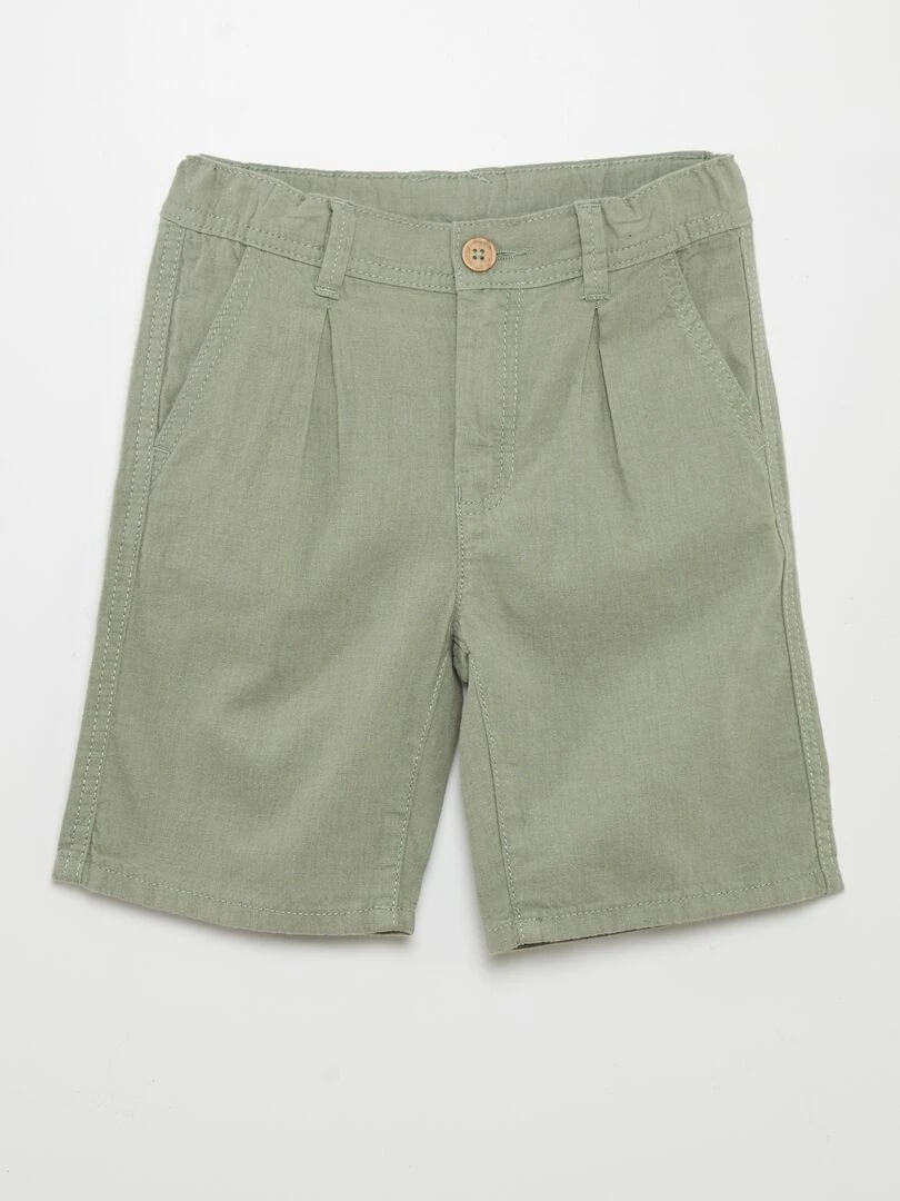 Bermuda chino en lin Vert