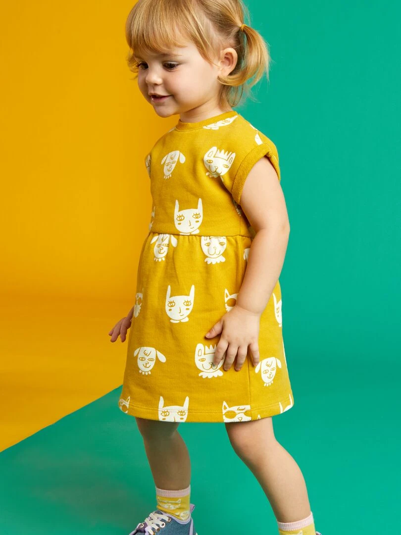 Robe en molleton X Little Bad Wolf Jaune/blanc
