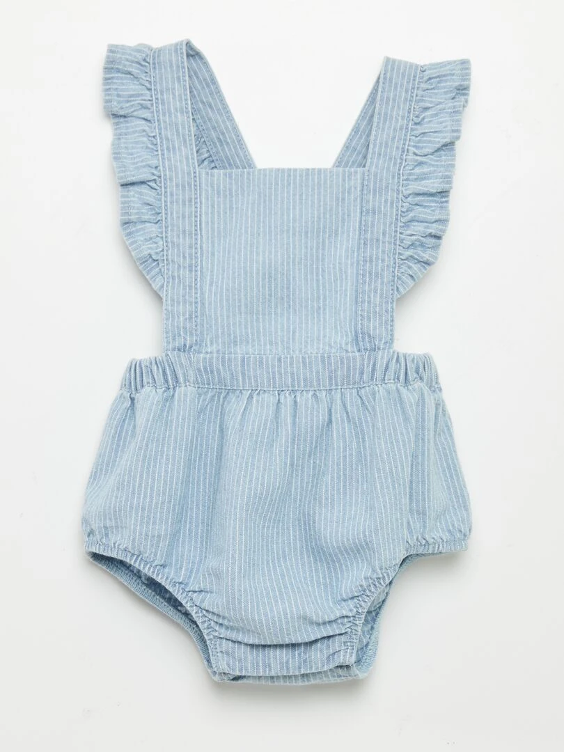 Barboteuse à bretelles Bleu chambray