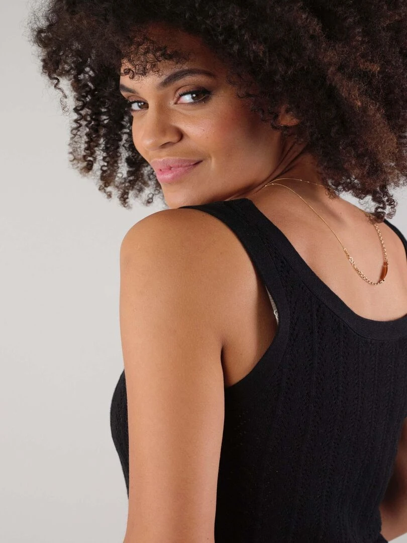 Débardeur en maille pour femme 'Deeluxe'   Noir