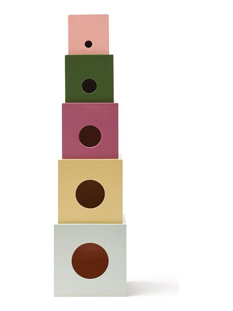 Cubes bois 5 pcs Edvin Kids Concept Multicolore
