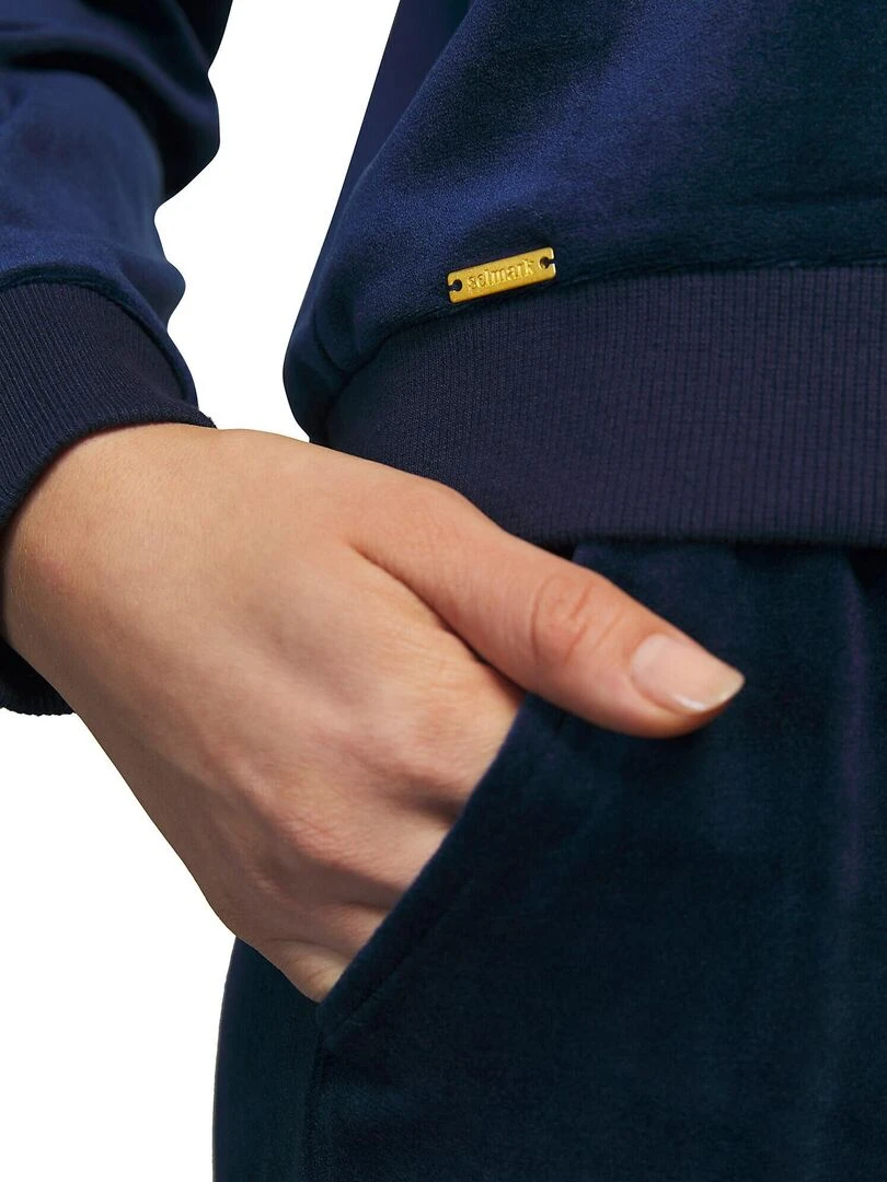 Tenue détente et intérieur pyjama pantalon sweat Sport   Bleu marine