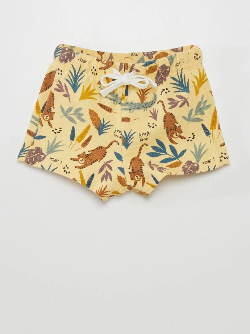 Short en maille imprimé fantaisie Jaune