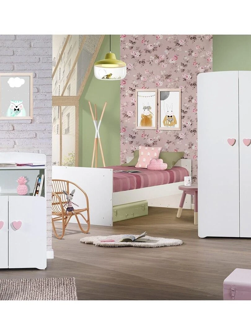 Lit combiné BASIC   BABYPRICE   Blanc Rose