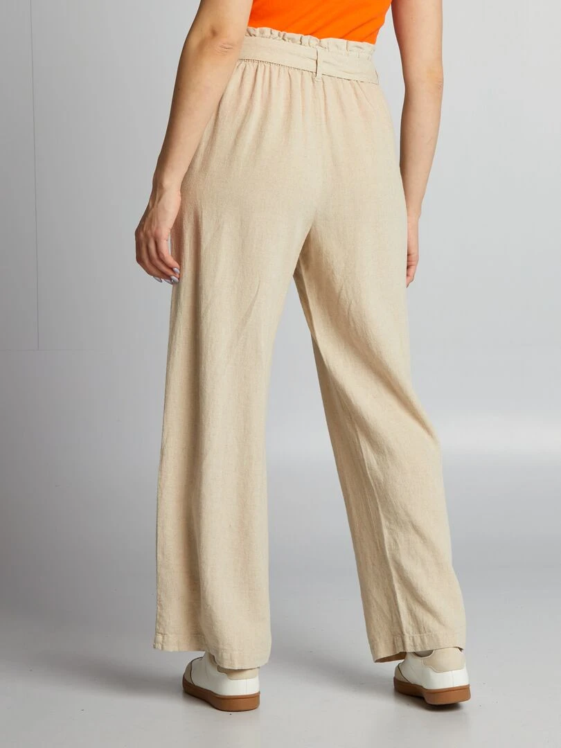 Pantalon en lin large 'JDY'   Beige