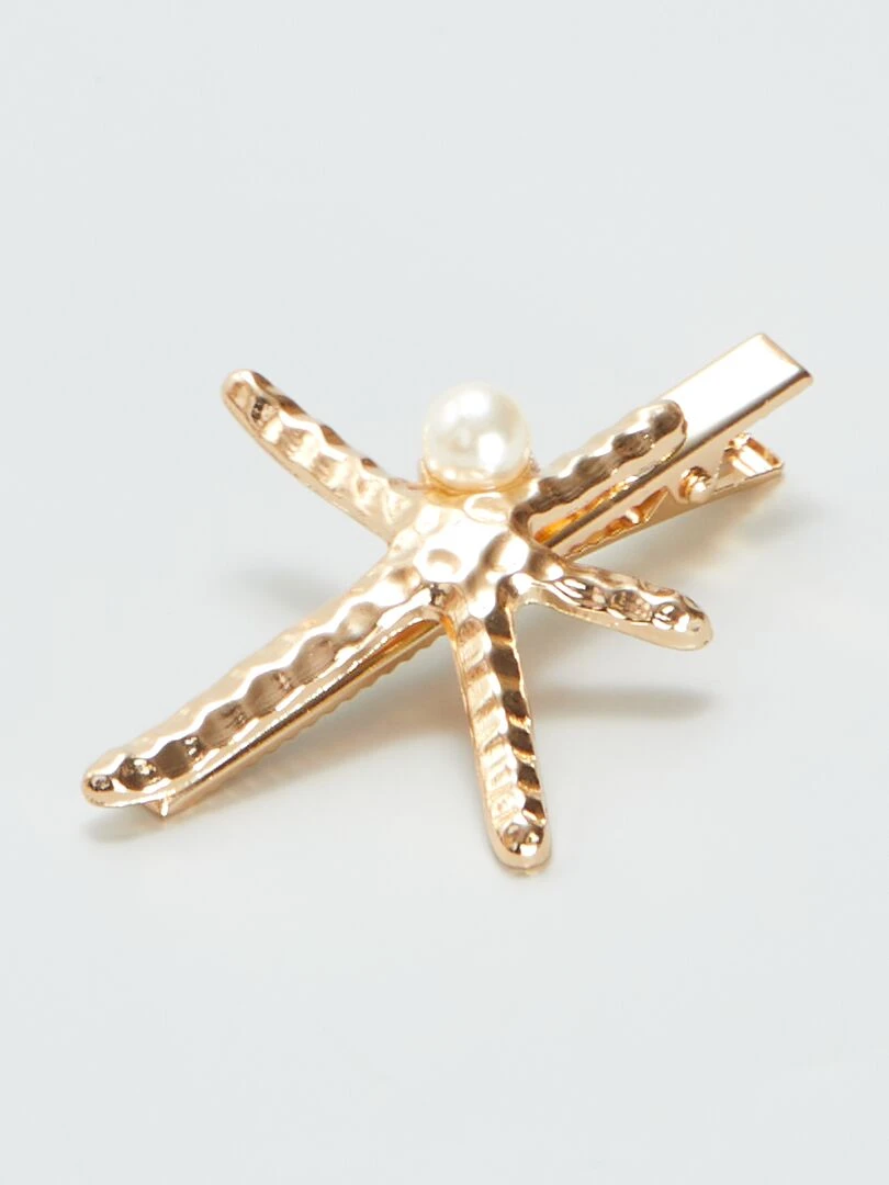 Lot de pinces forme coquillage   3 pièces   Jaune