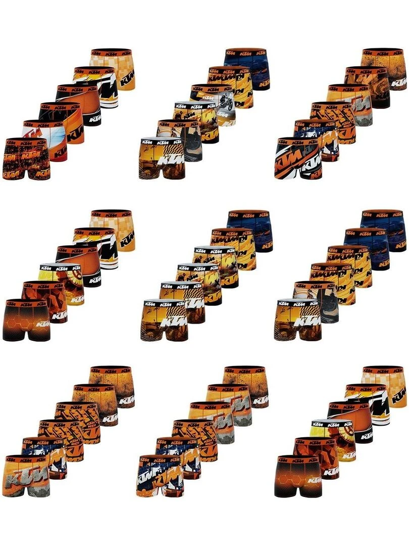 Pack surprise de 6 boxers homme Ktm   Noir