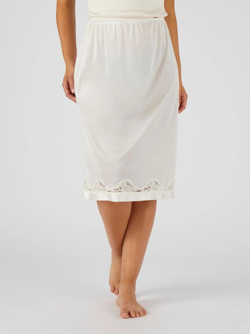 Lot de 2 jupons maille fluide Damart Blanc nacré