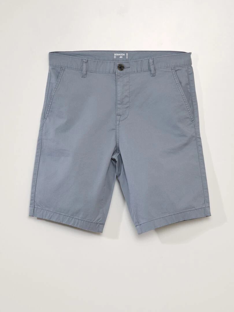 Bermuda chino uni Gris