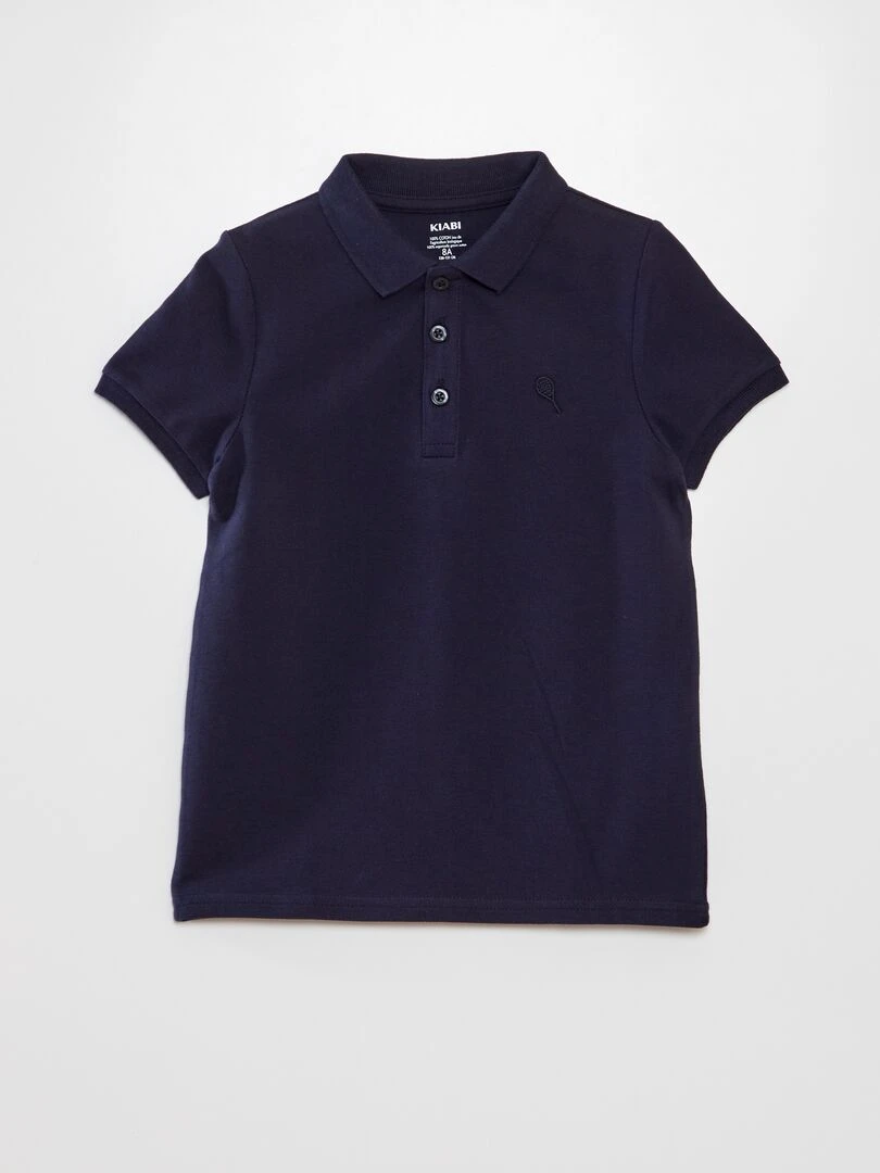 Polo en piqué de coton BLEU
