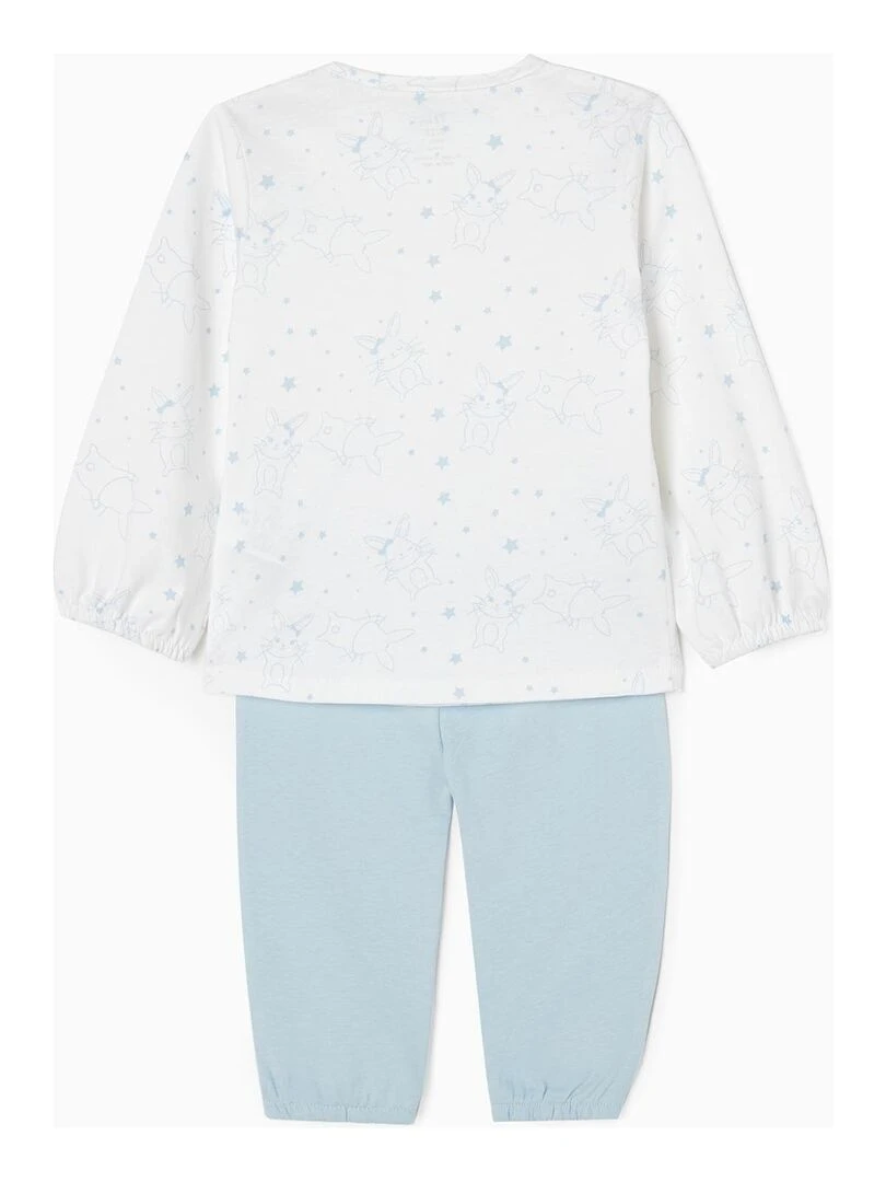 Pyjama en Coton Bébé Fille 'Bunny' manches longues ESSENTIALS LINE Bleu clair