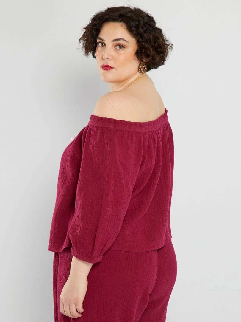 Blouse en gaze de coton   Rouge