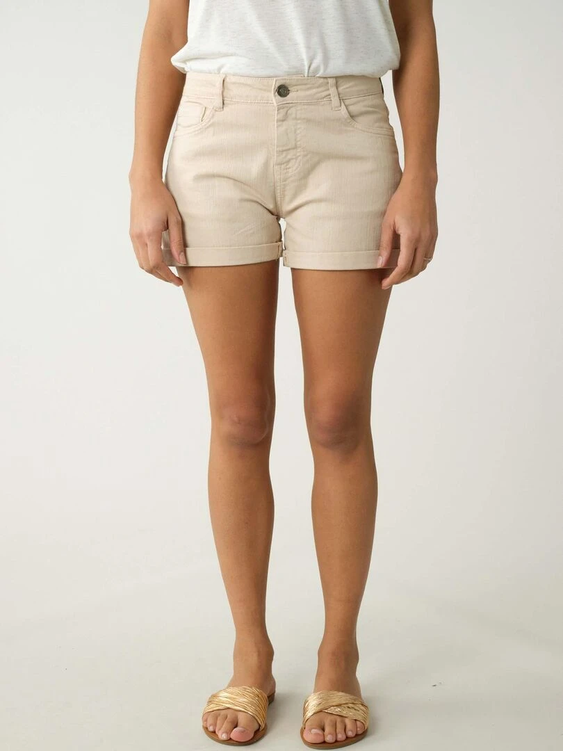 Short slim uni pour femme 'Deeluxe' Beige