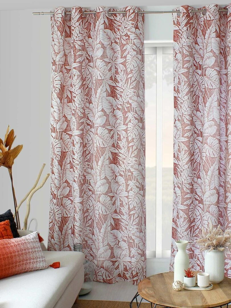 Rideau tamisant au style exotique Rouge brique