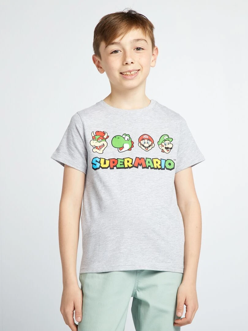 T shirt 'Super Mario' So Easy Gris clair