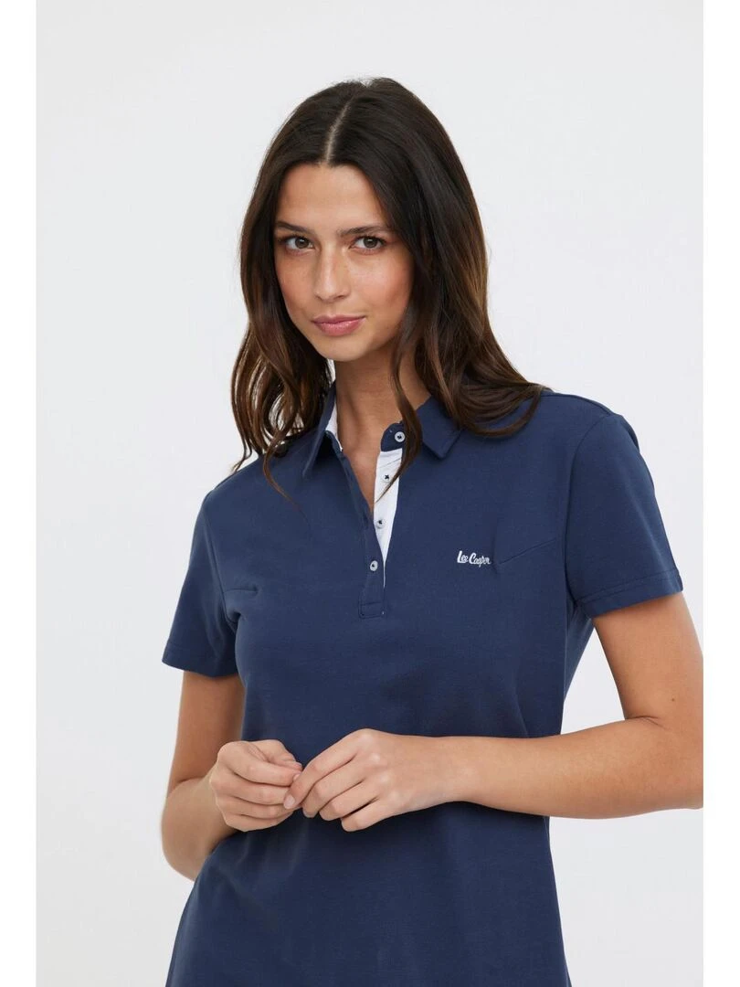 Lee Cooper   Robe manches courtes coton  LOLITA   Bleu foncé