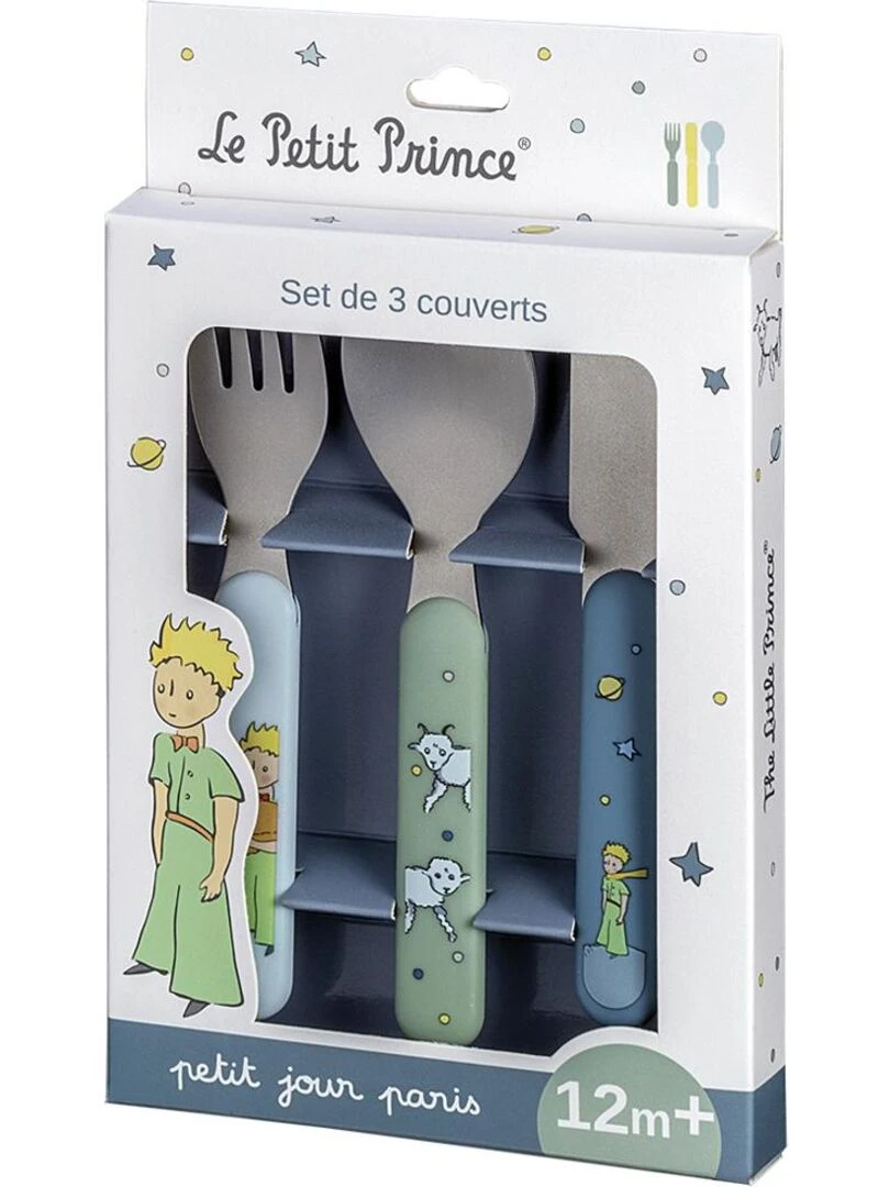 Set de 3 couverts Le petit prince   Bleu
