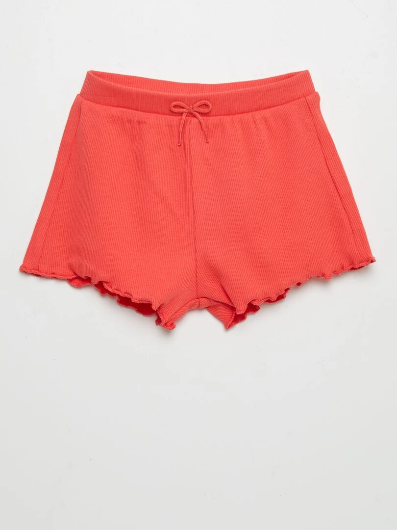 Lot de shorts côtelé 2 pièces Rouge / blanc