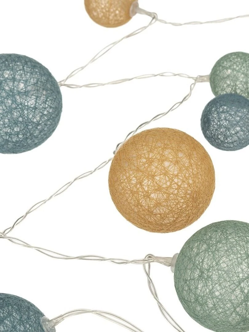 Guirlande Palm 20 boules multidiamètres   Bleu
