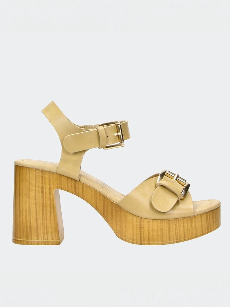 Sandales à talons Beige